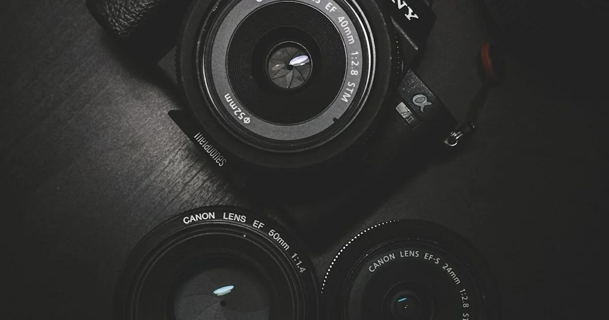 A classic professional camera sitting on a desk, representing digital photography formats like PNG and JPG